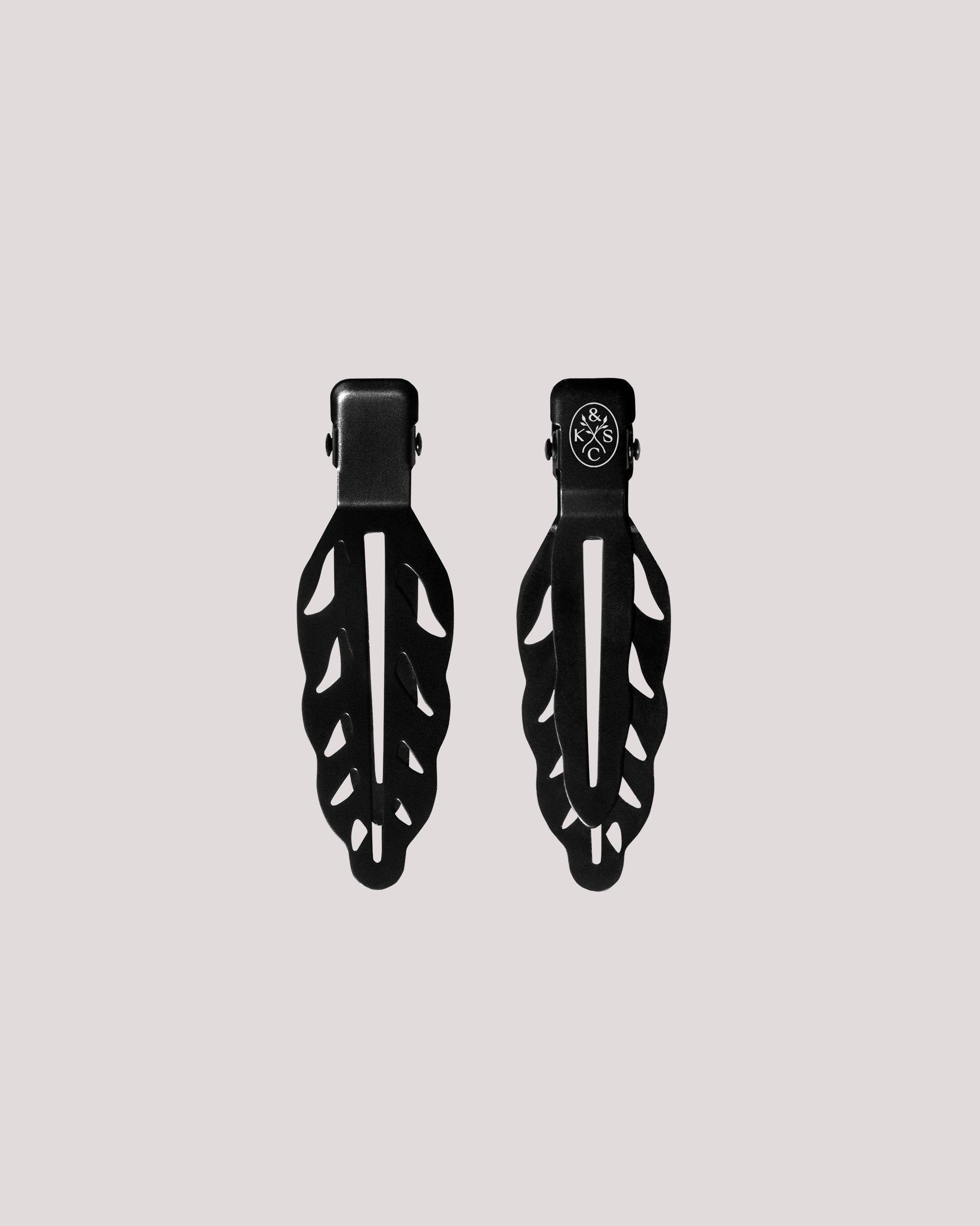 Leaf Hair Clips Matte Black (4-Pack)